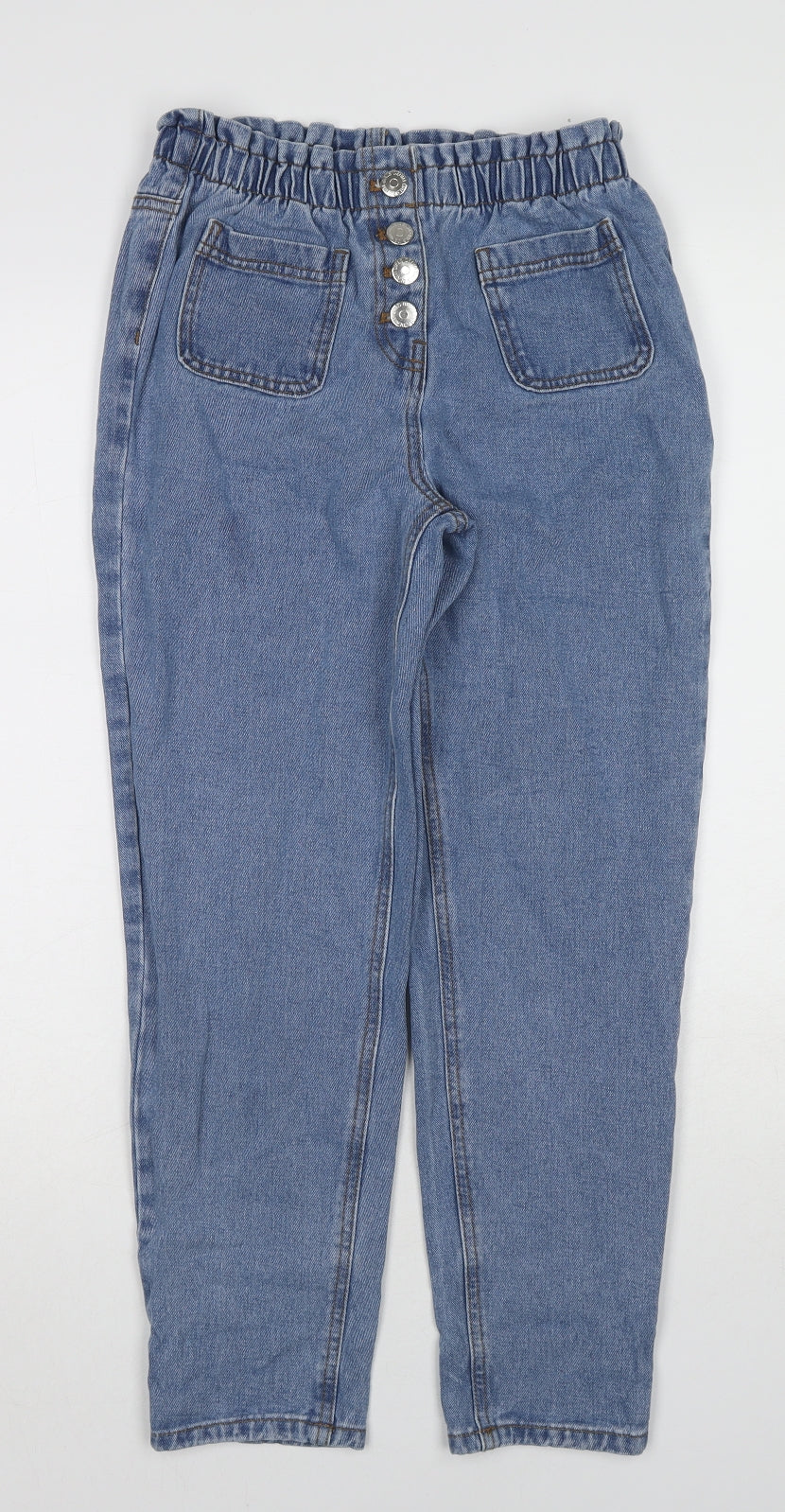 Matalan Boys Blue Cotton Tapered Jeans Size 12 Years L25 in Regular Zip - Mom Style