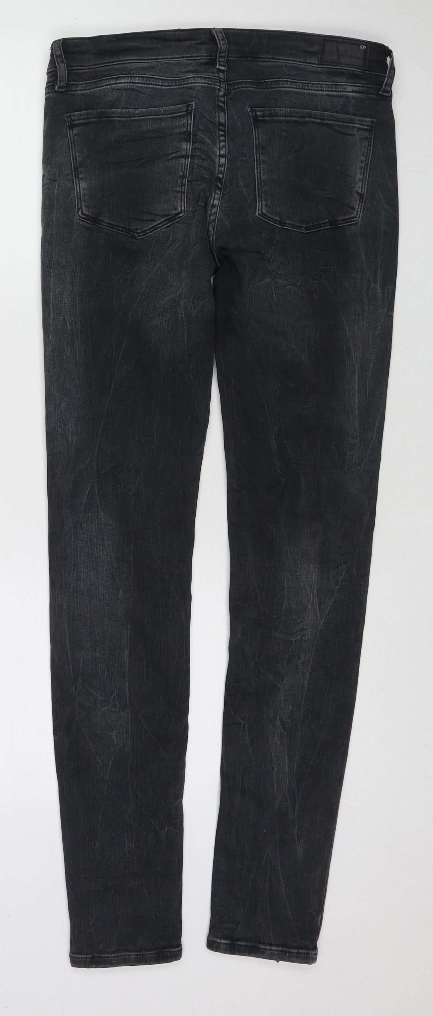 Zara Womens Black Cotton Skinny Jeans Size 10 L30 in Regular Zip