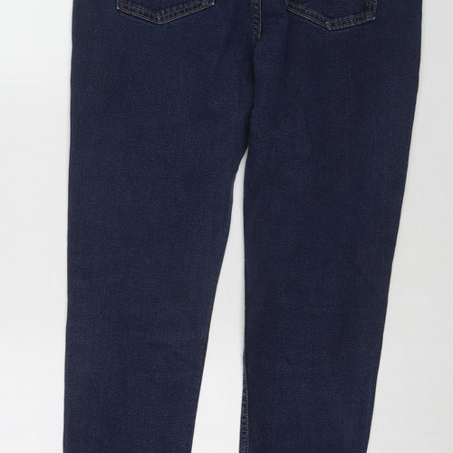 Marks and Spencer Womens Blue Cotton Skinny Jeans Size 14 L25 in Regular Zip
