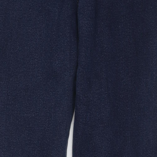 Marks and Spencer Womens Blue Cotton Skinny Jeans Size 14 L25 in Regular Zip