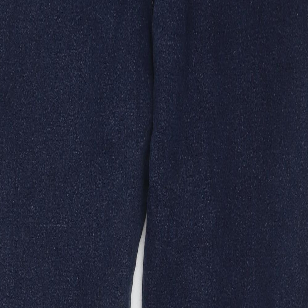 Marks and Spencer Womens Blue Cotton Skinny Jeans Size 14 L25 in Regular Zip