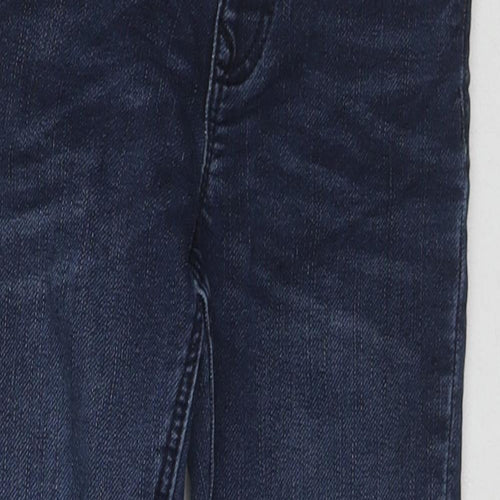 Marks and Spencer Boys Blue Cotton Straight Jeans Size 3-4 Years Regular Drawstring