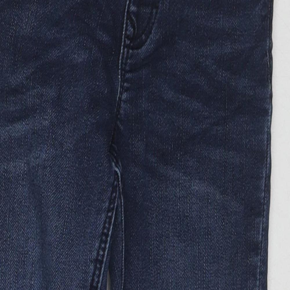 Marks and Spencer Boys Blue Cotton Straight Jeans Size 3-4 Years Regular Drawstring