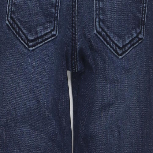 Marks and Spencer Boys Blue Cotton Straight Jeans Size 3-4 Years Regular Drawstring