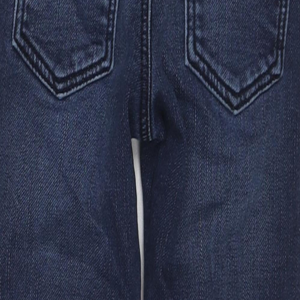 Marks and Spencer Boys Blue Cotton Straight Jeans Size 3-4 Years Regular Drawstring