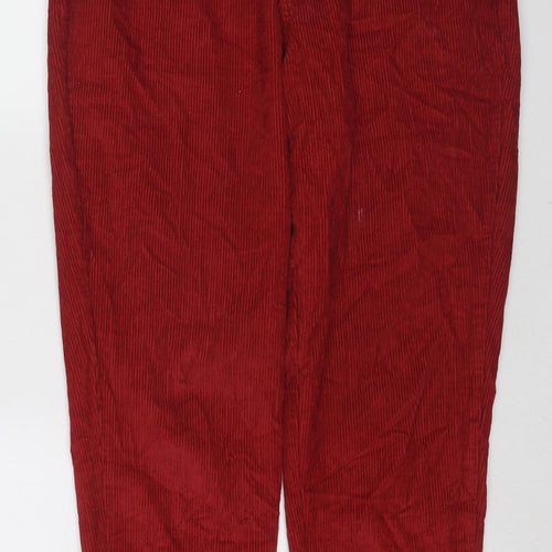 Lucy & Yak Womens Red Cotton Trousers Size 30 in L30 in Regular Zip