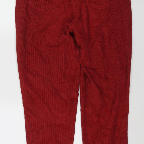 Lucy & Yak Womens Red Cotton Trousers Size 30 in L30 in Regular Zip