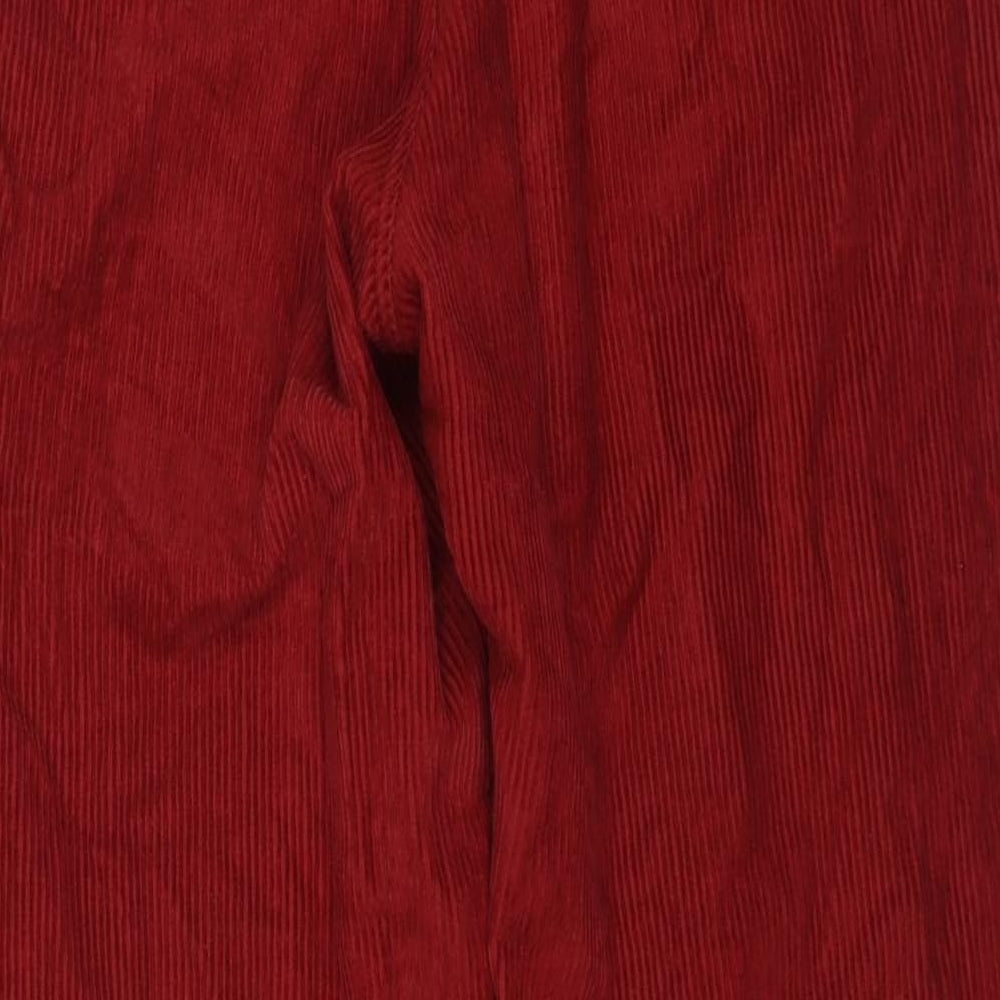 Lucy & Yak Womens Red Cotton Trousers Size 30 in L30 in Regular Zip