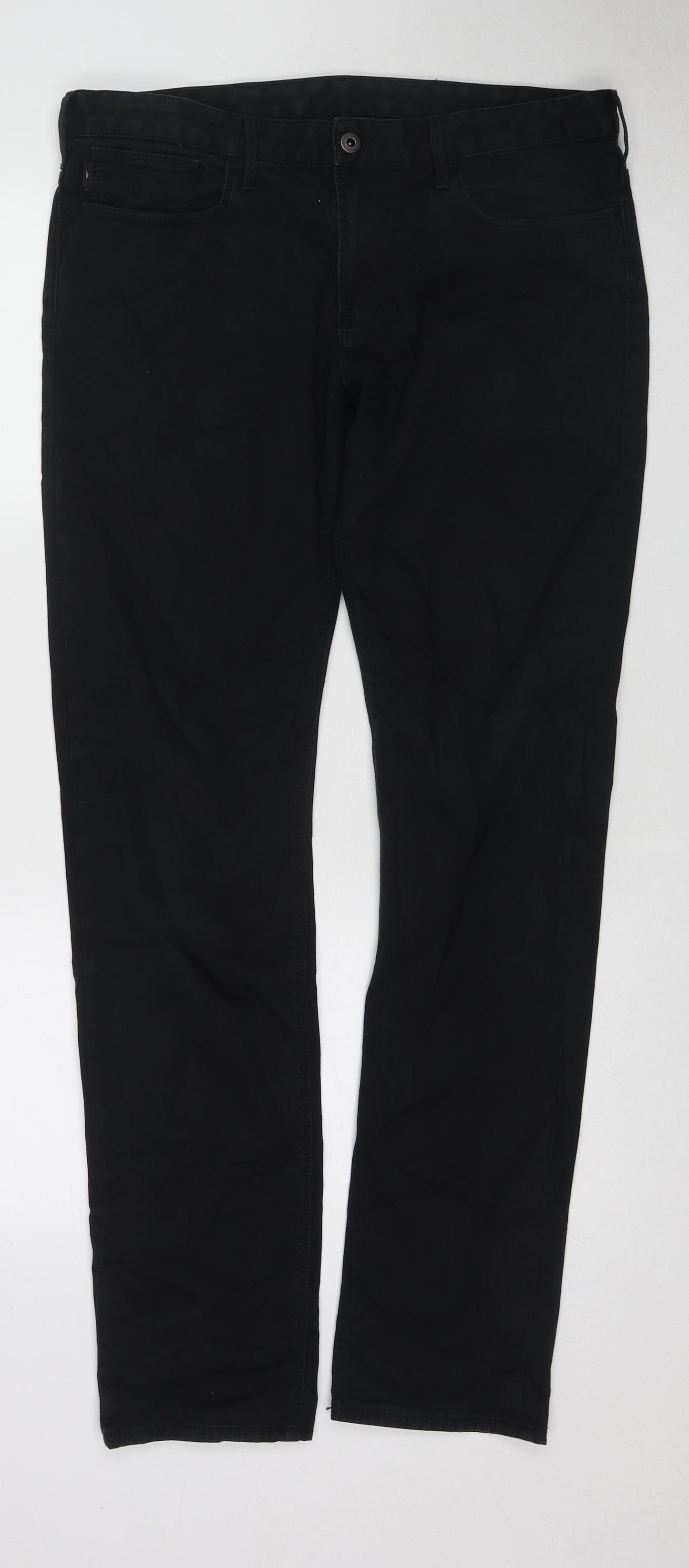 Emporio Armani Mens Black Cotton Skinny Jeans Size 32 in L32 in Regular Zip