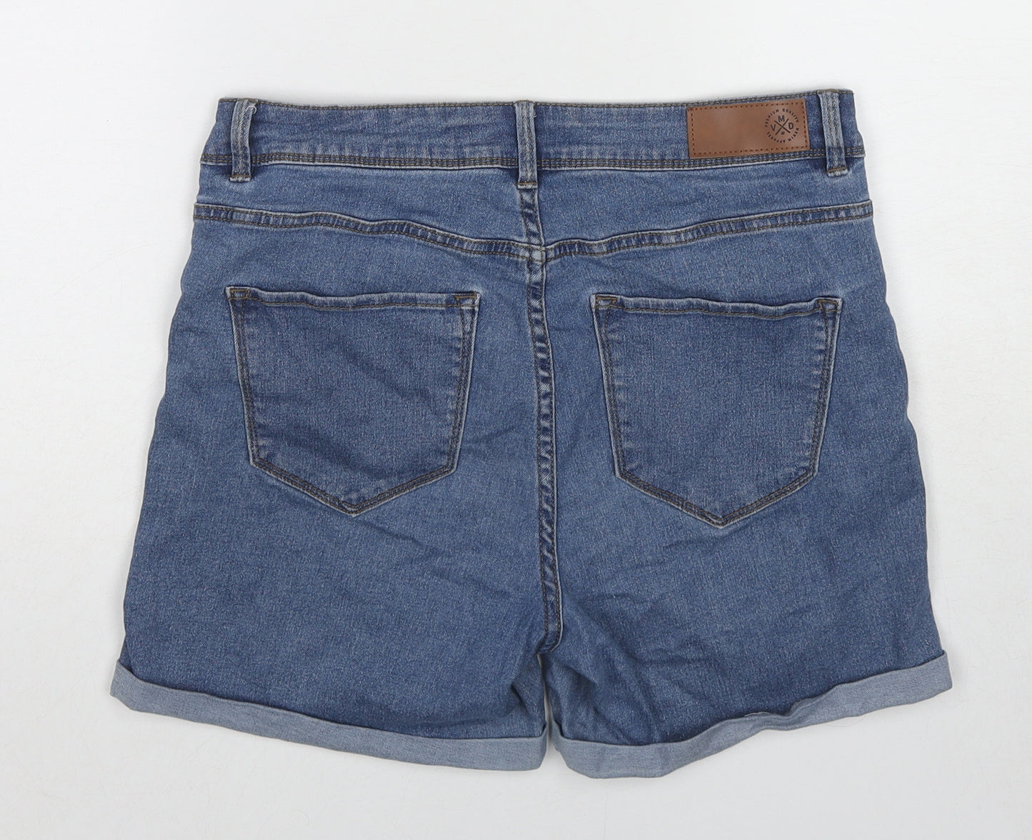 VERO MODA Womens Blue Cotton Basic Shorts Size M L4 in Regular Zip