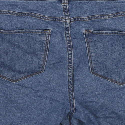 VERO MODA Womens Blue Cotton Basic Shorts Size M L4 in Regular Zip