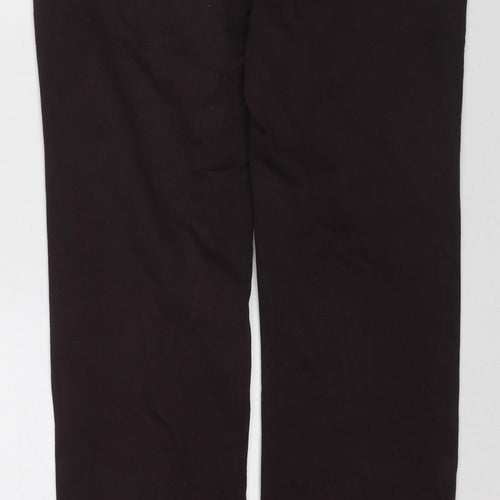 Marks and Spencer Womens Brown Cotton Straight Jeans Size 16 L29 in Regular Zip