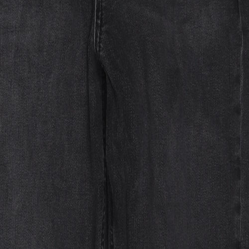 Marks and Spencer Womens Black Cotton Straight Jeans Size 10 L26 in Regular Zip