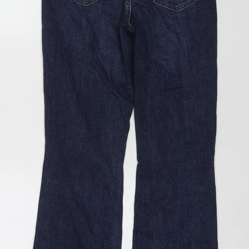 F&F Womens Blue Cotton Bootcut Jeans Size 8 L30 in Regular Zip