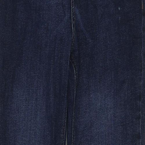 F&F Womens Blue Cotton Bootcut Jeans Size 8 L30 in Regular Zip
