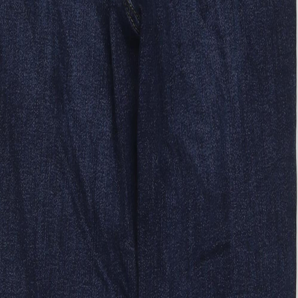 F&F Womens Blue Cotton Bootcut Jeans Size 8 L30 in Regular Zip