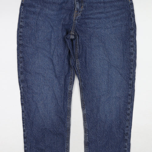 H&M Womens Blue Cotton Tapered Jeans Size 30 in L27 in Regular Zip