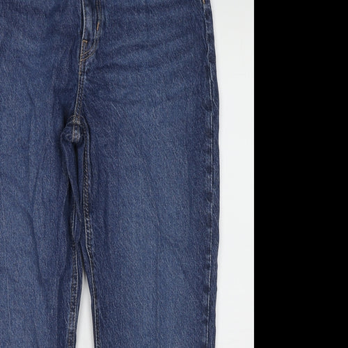 H&M Womens Blue Cotton Tapered Jeans Size 30 in L27 in Regular Zip
