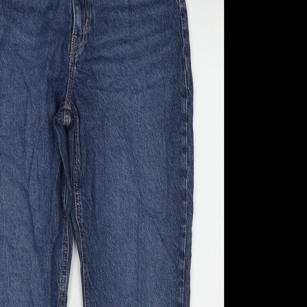 H&M Womens Blue Cotton Tapered Jeans Size 30 in L27 in Regular Zip
