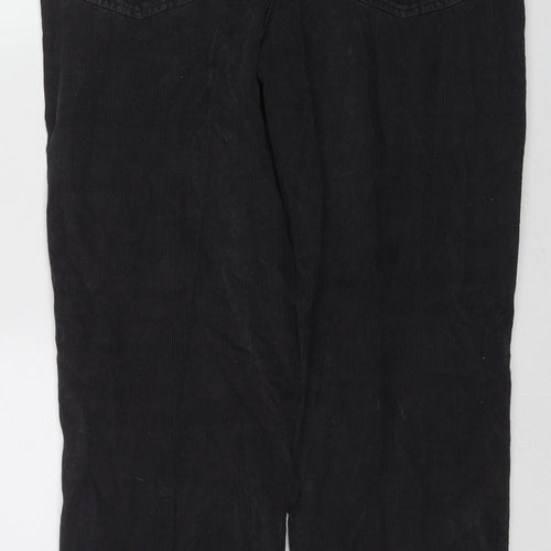 Avenue Mens Black Cotton Trousers Size 38 in L30 in Regular Zip