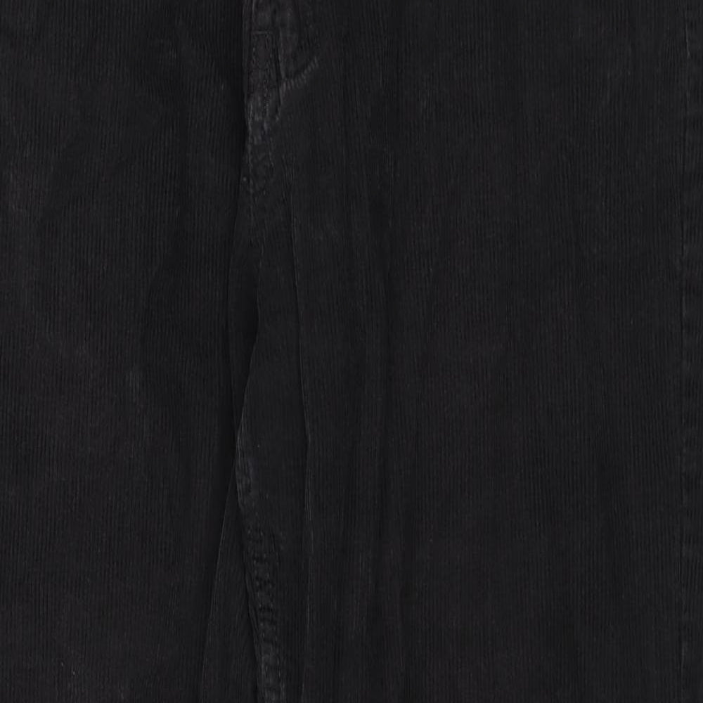 Avenue Mens Black Cotton Trousers Size 38 in L30 in Regular Zip