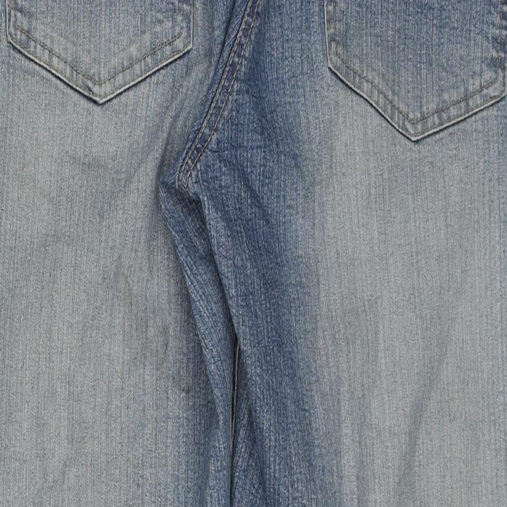 Crop Womens Blue Cotton Cropped Jeans Size 14 L21 in Regular Zip