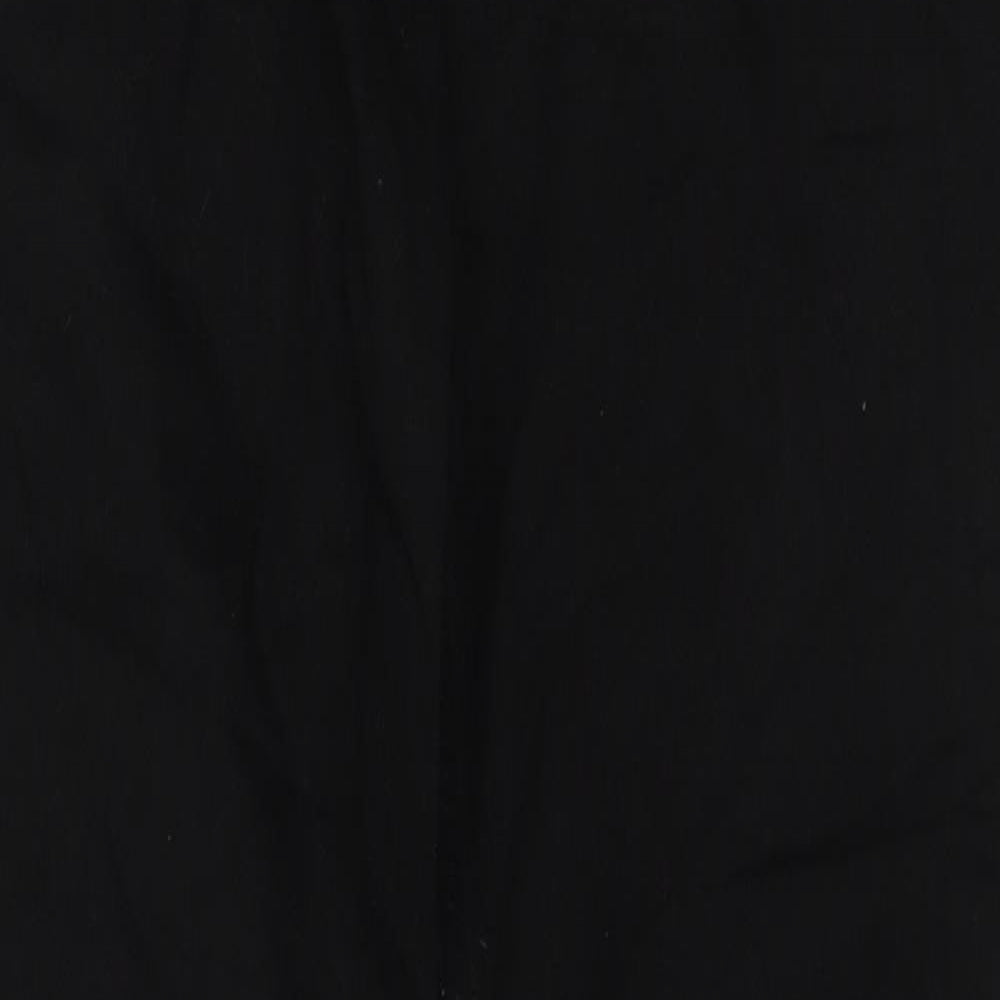 Marks and Spencer Womens Black Cotton Straight Jeans Size 14 L26 in Regular Zip