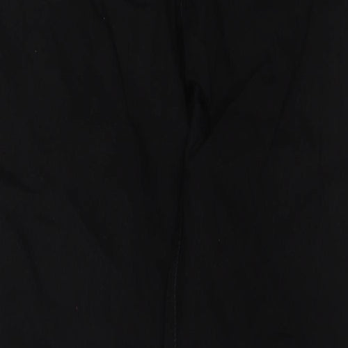 Marks and Spencer Womens Black Cotton Straight Jeans Size 14 L26 in Regular Zip