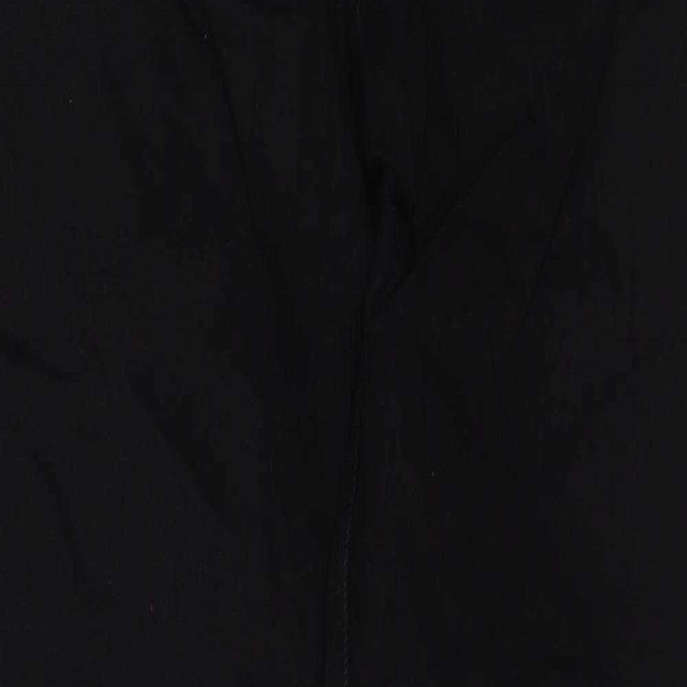 Marks and Spencer Womens Black Cotton Straight Jeans Size 14 L26 in Regular Zip