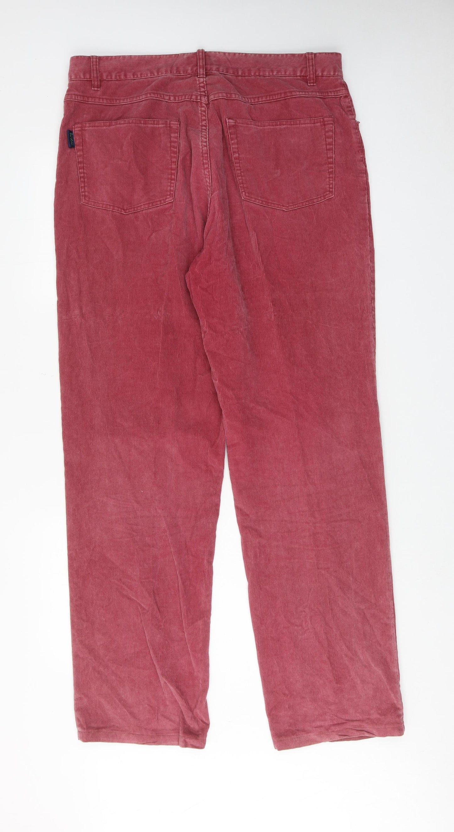 Boden Mens Pink Cotton Trousers Size 36 in L32 in Regular Zip