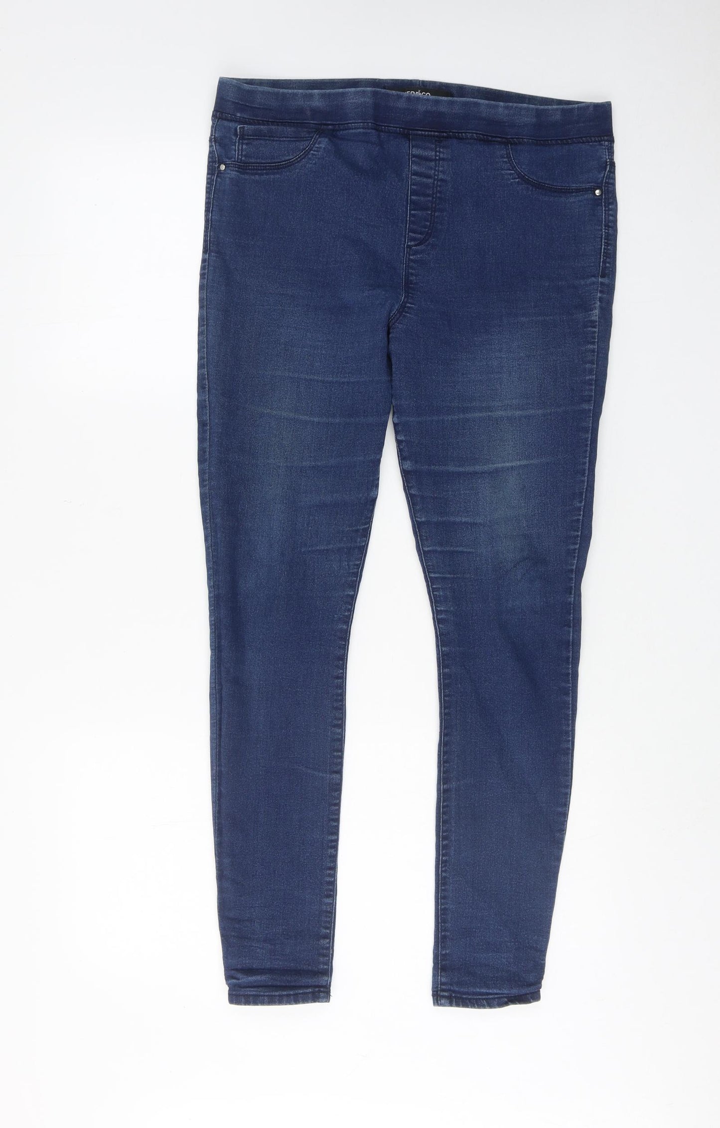 PEP&CO Womens Blue Cotton Jegging Jeans Size 14 L28 in Regular
