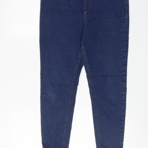 Marks and Spencer Womens Blue Cotton Jegging Jeans Size 16 L24 in Regular Zip