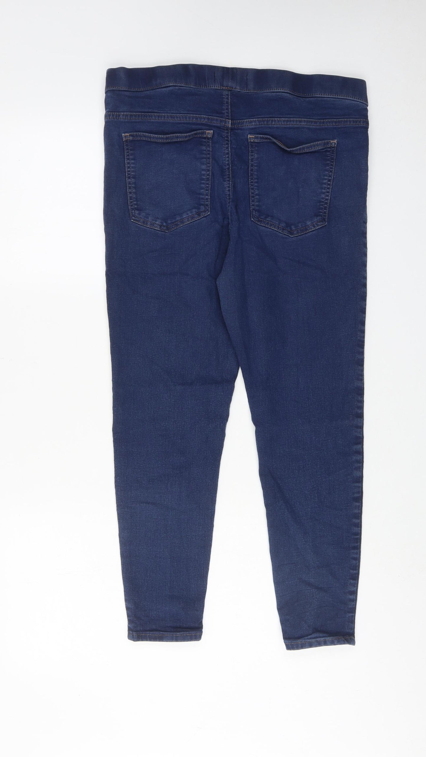 Marks and Spencer Womens Blue Cotton Jegging Jeans Size 16 L24 in Regular Zip