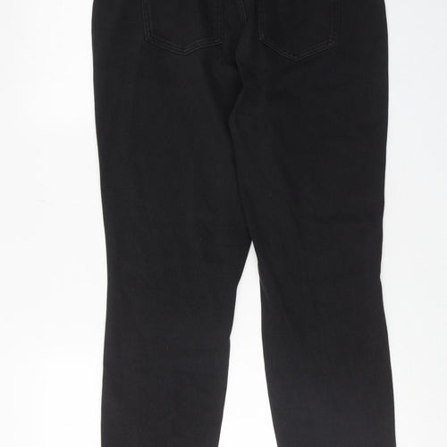 Uniqlo Womens Black Cotton Straight Jeans Size 32 in L25 in Regular Button