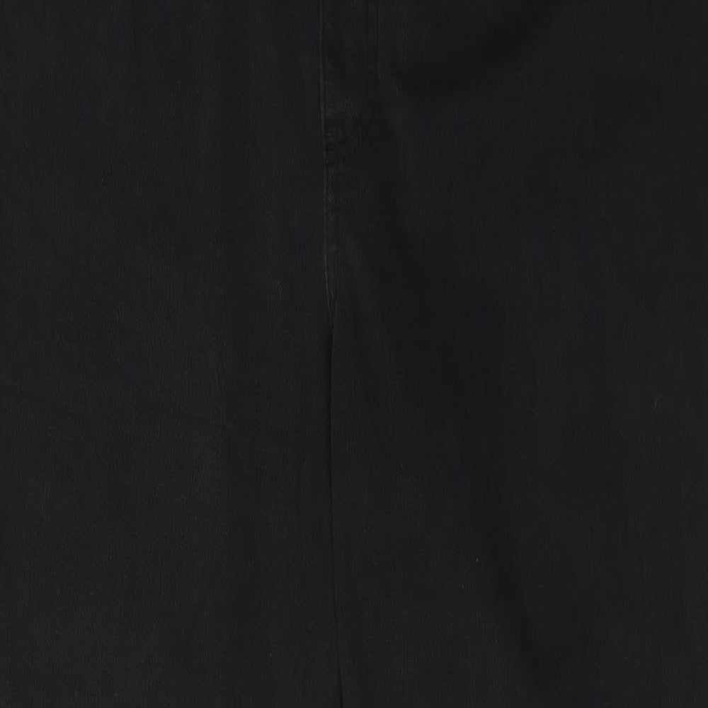 Uniqlo Womens Black Cotton Straight Jeans Size 32 in L25 in Regular Button