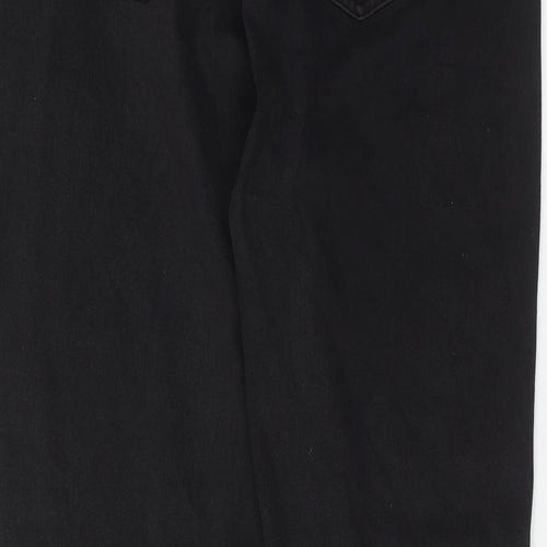Uniqlo Womens Black Cotton Straight Jeans Size 32 in L25 in Regular Button