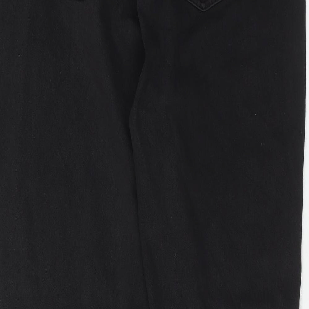 Uniqlo Womens Black Cotton Straight Jeans Size 32 in L25 in Regular Button