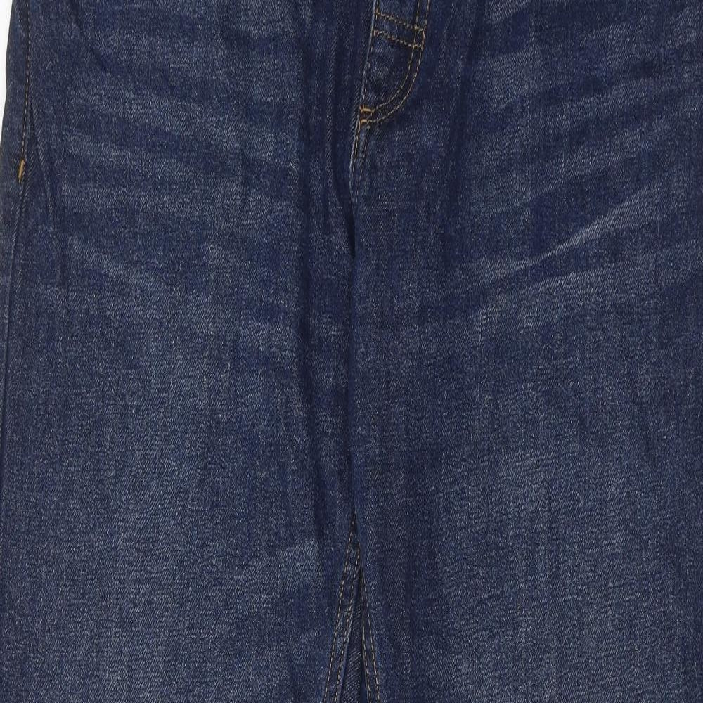 Weird Fish Mens Blue Cotton Straight Jeans Size 36 in L30 in Regular Zip