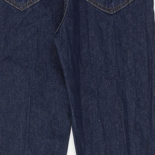 Weird Fish Mens Blue Cotton Straight Jeans Size 36 in L30 in Regular Zip