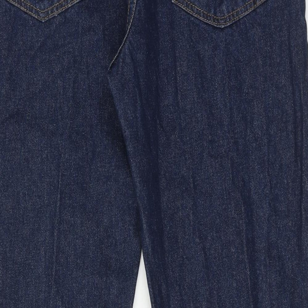 Weird Fish Mens Blue Cotton Straight Jeans Size 36 in L30 in Regular Zip