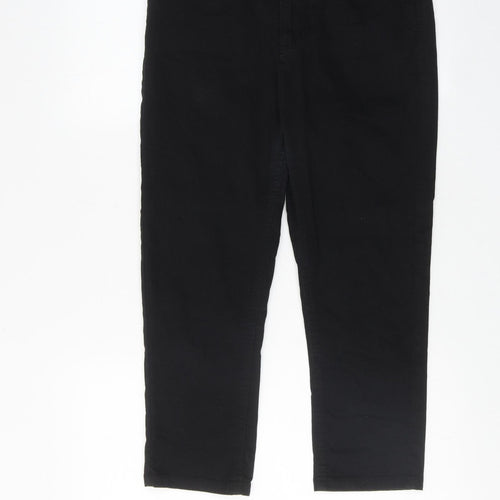 Marks and Spencer Womens Black Cotton Cropped Jeans Size 30 in L23 in Regular Zip