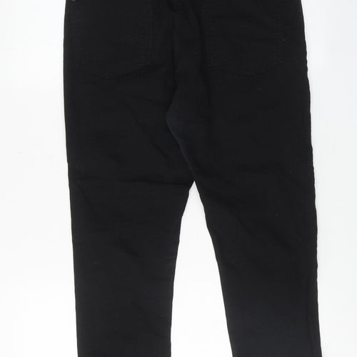 Marks and Spencer Womens Black Cotton Cropped Jeans Size 30 in L23 in Regular Zip