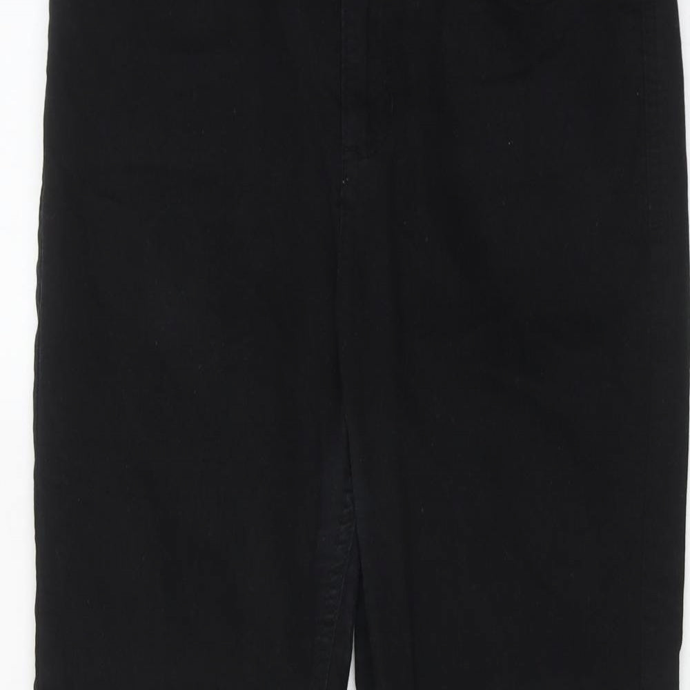 Marks and Spencer Womens Black Cotton Cropped Jeans Size 30 in L23 in Regular Zip