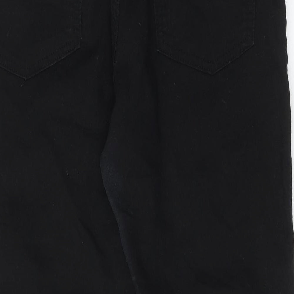 Marks and Spencer Womens Black Cotton Cropped Jeans Size 30 in L23 in Regular Zip