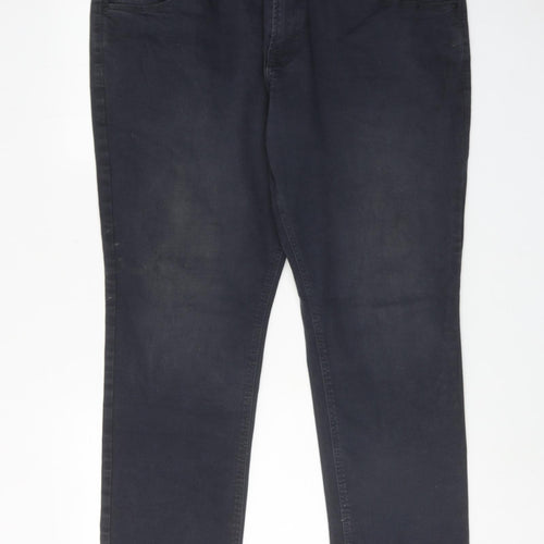 NEXT Mens Grey Cotton Straight Jeans Size 40 in L31 in Slim Zip