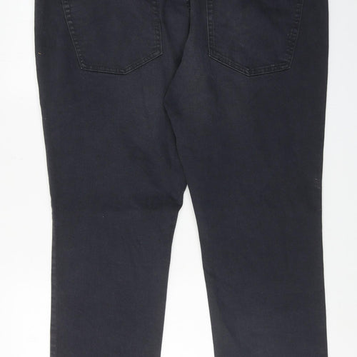 NEXT Mens Grey Cotton Straight Jeans Size 40 in L31 in Slim Zip