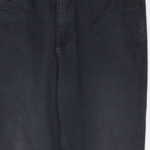 NEXT Mens Grey Cotton Straight Jeans Size 40 in L31 in Slim Zip