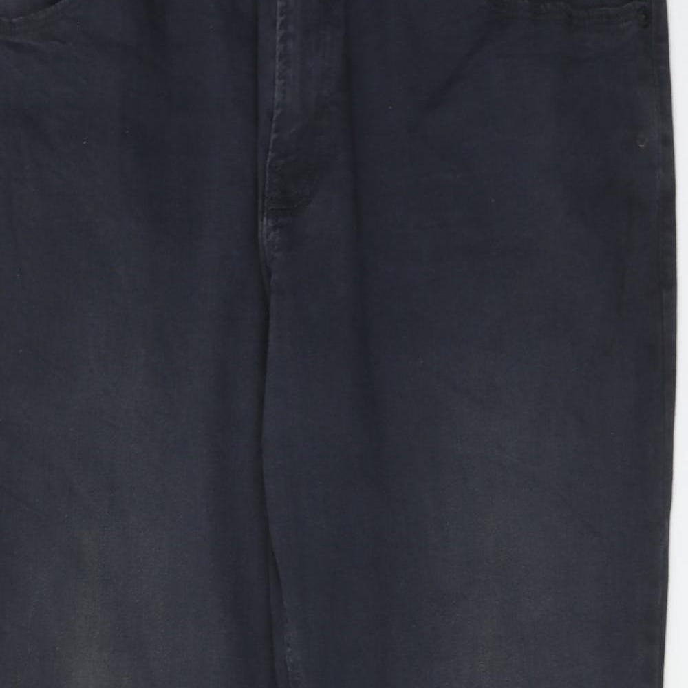 NEXT Mens Grey Cotton Straight Jeans Size 40 in L31 in Slim Zip