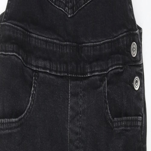 TU Womens Grey Cotton Dungaree One-Piece Size 10 L29 in Button