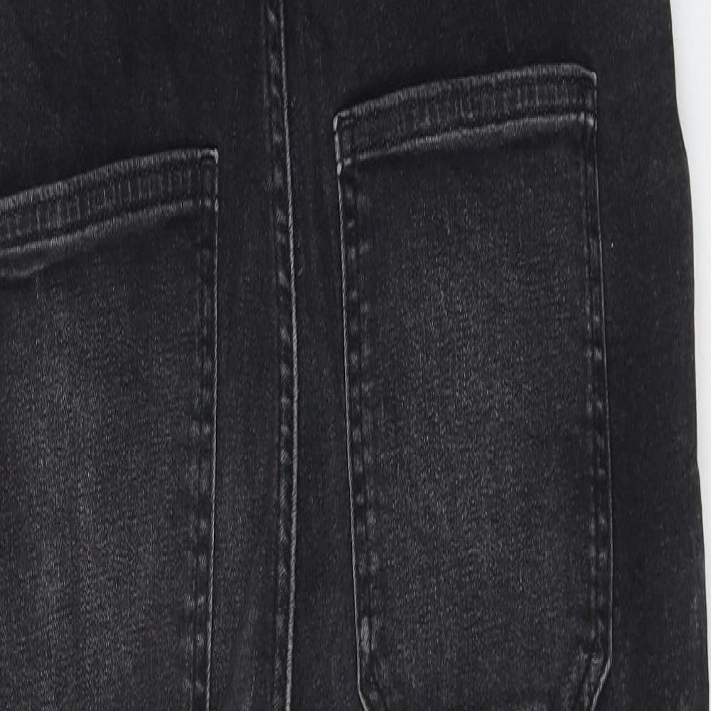 TU Womens Grey Cotton Dungaree One-Piece Size 10 L29 in Button